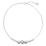 Load image into Gallery viewer, 925 Sterling Silver CZ Beaded Single Anklet for Women