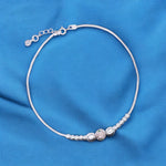 Load image into Gallery viewer, 925 Sterling Silver CZ Beaded Single Anklet for Women