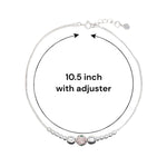 Load image into Gallery viewer, 925 Sterling Silver CZ Beaded Single Anklet for Women