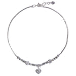 Load image into Gallery viewer, 925 Sterling Silver Beaded Heart Charm Single Anklet for Women
