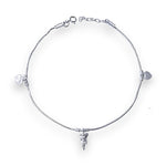 Load image into Gallery viewer, 925 Sterling Silver Plain Chain with Heart Charm Single Anklet for Women