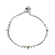 925 Sterling Silver Box Chain with Ghungroo Traditional Single Anklet for Women