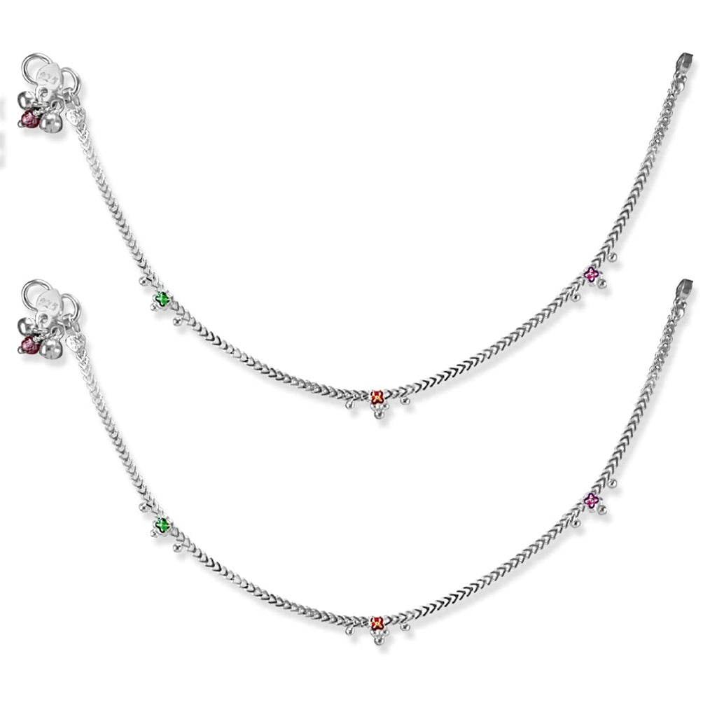 Taraash 925 Sterling Silver Chain Anklet Payal For Women