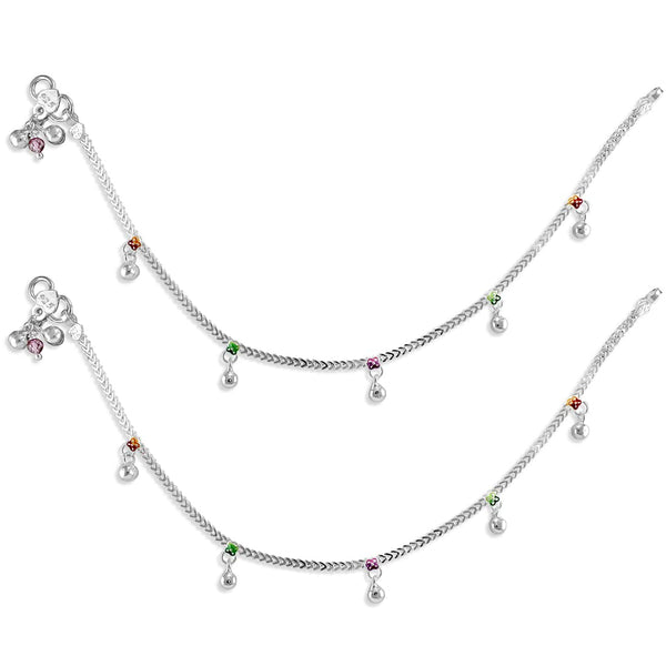Taraash 925 Sterling Silver Single Ghungroo Anklets For Women