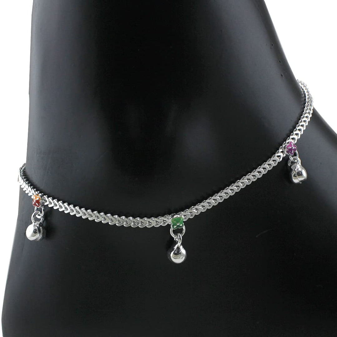 Taraash 925 Sterling Silver Single Ghungroo Anklets For Women