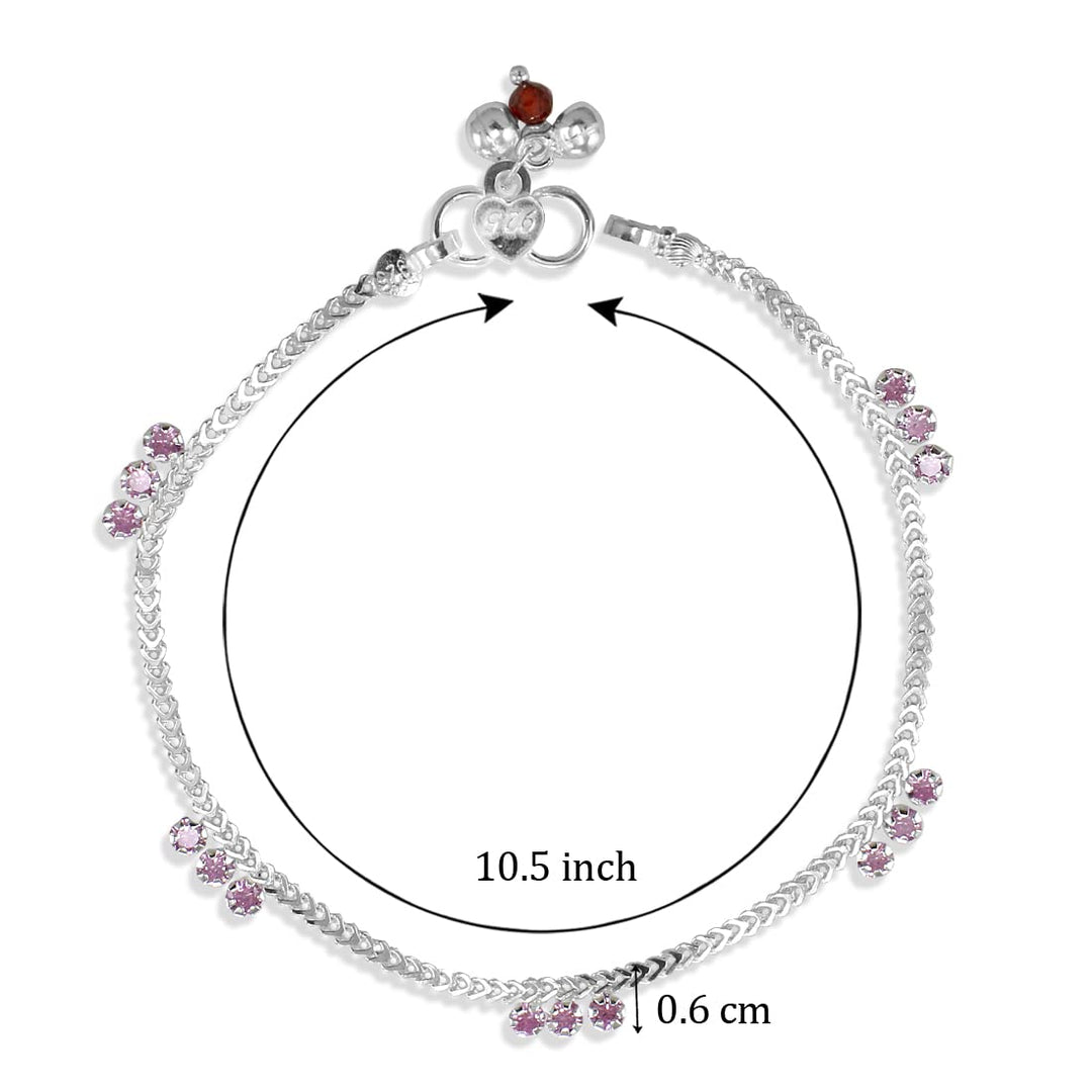 Taraash anklet for women in silver