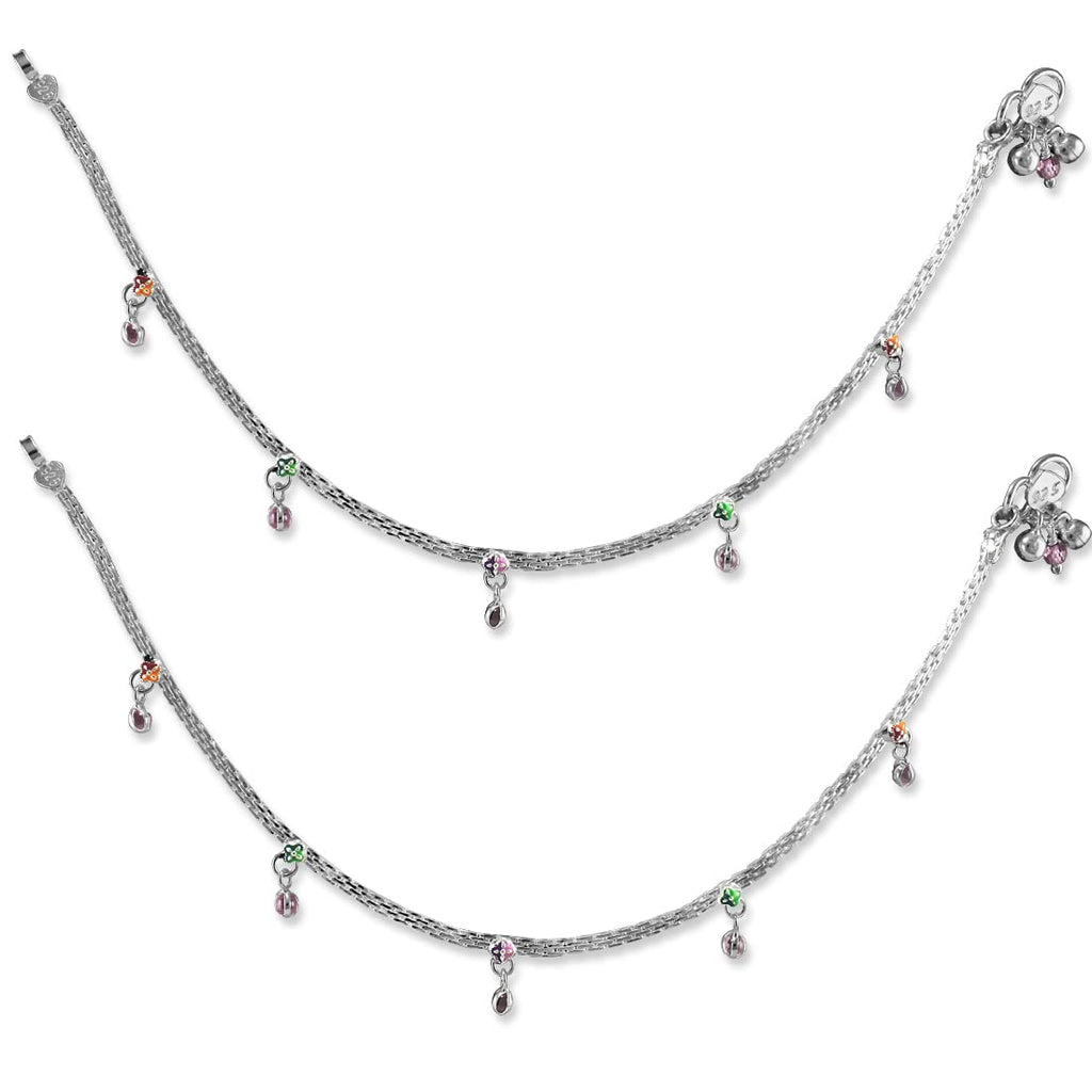 Pure silver anklets for women discount