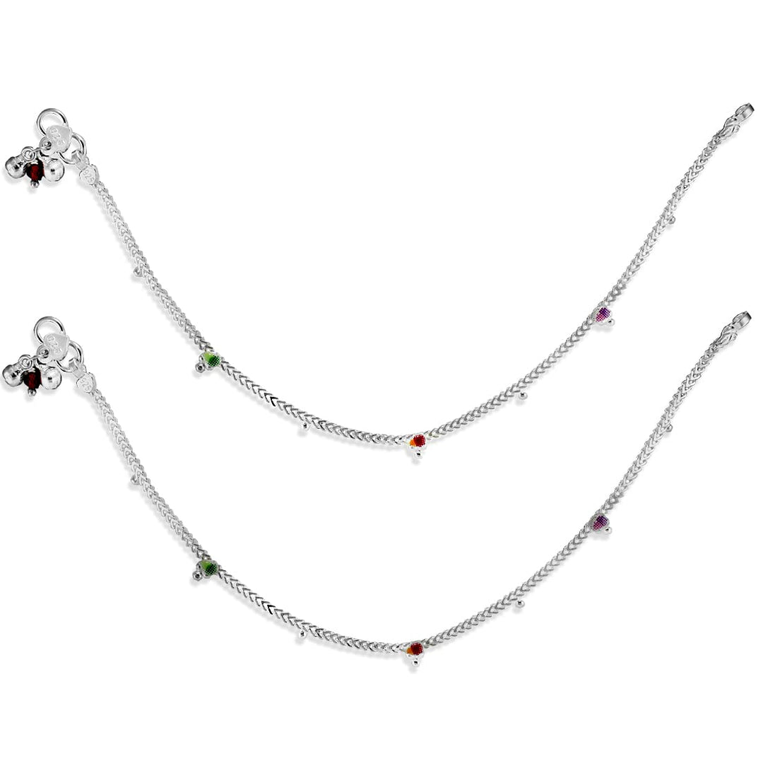 Taraash 925 Sterling Silver Beads Anklets For Women