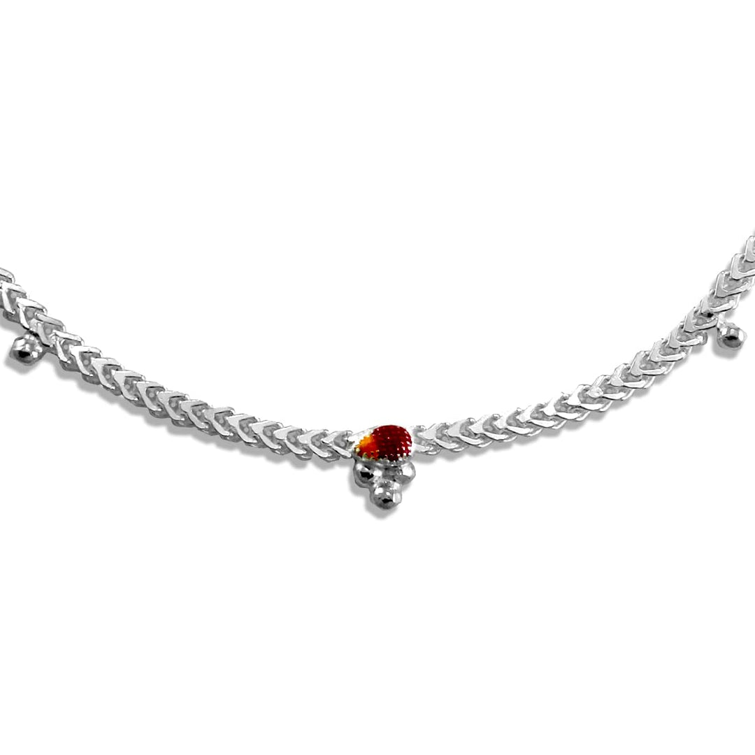 Taraash 925 Sterling Silver Beads Anklets For Women