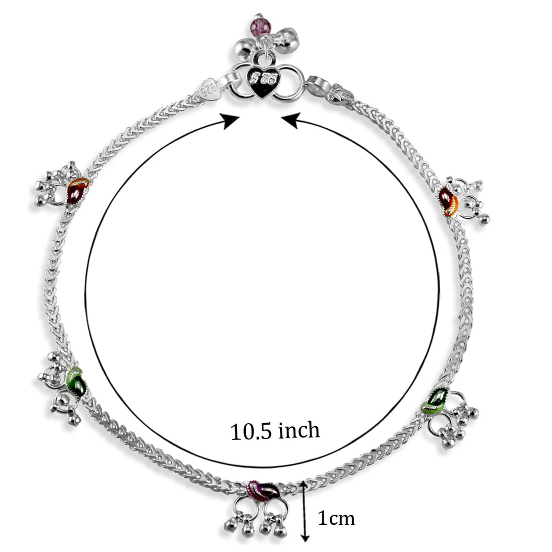 Taraash 92.5 silver anklets for women