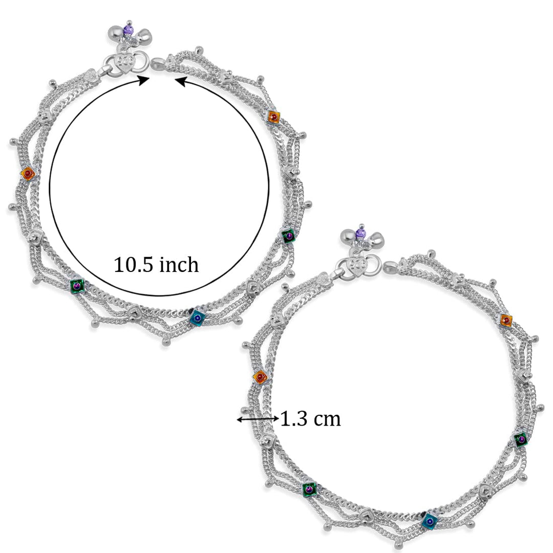 Taraash 92.5 silver anklets for women