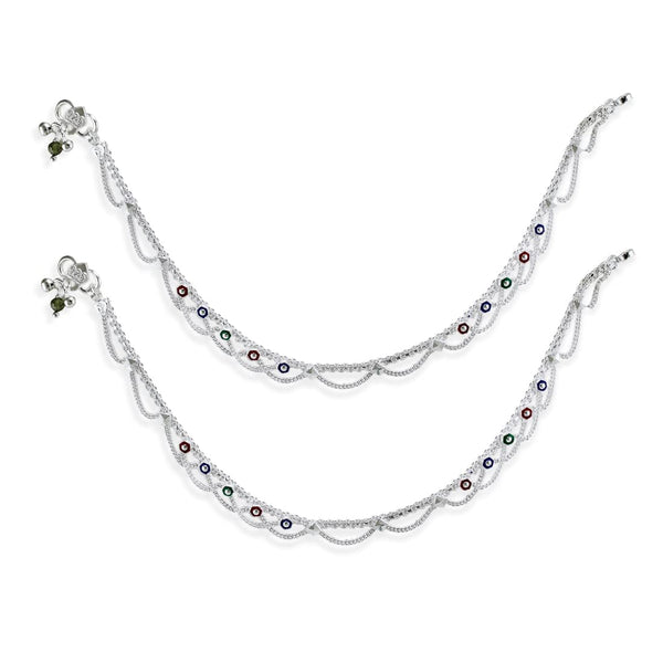 Taraash 92.5 silver anklets for women
