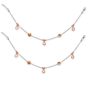 Taraash sterling silver anklets for women 925