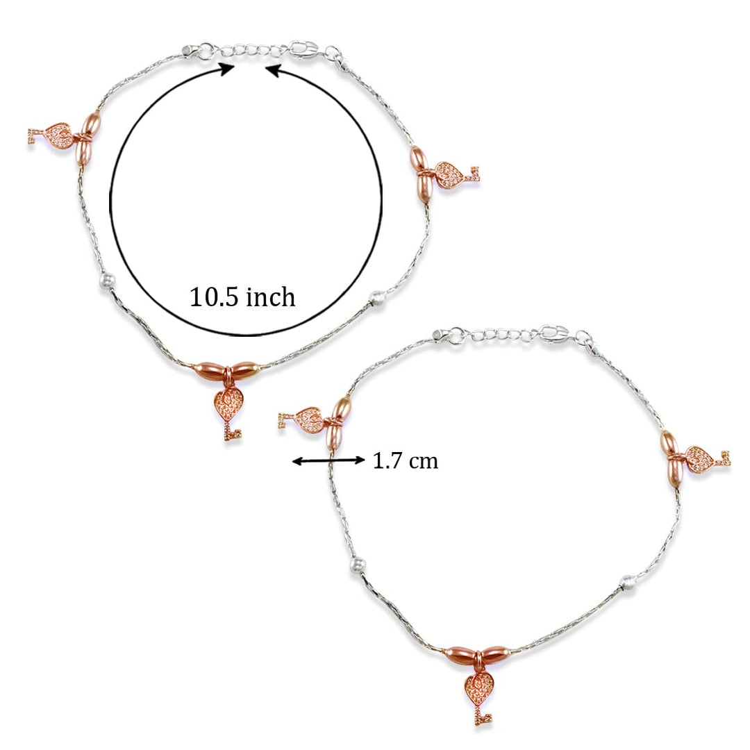 Taraash 92.5 silver anklets for women