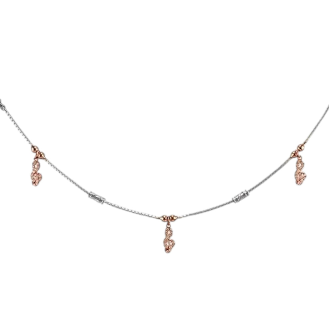 925 Sterling Silver Dangling Music Charm Chain Single Anklet for Women