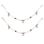 Taraash 925 Sterling Silver Rose Gold Star Anklet For Women
