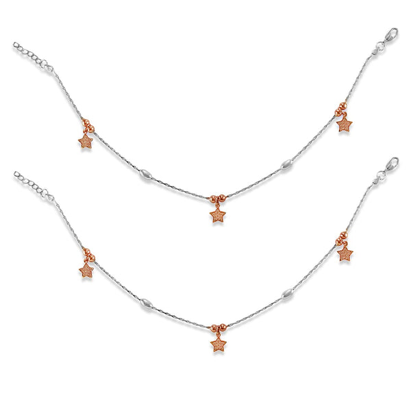 Taraash 925 Sterling Silver Star Charm Anklet For Women