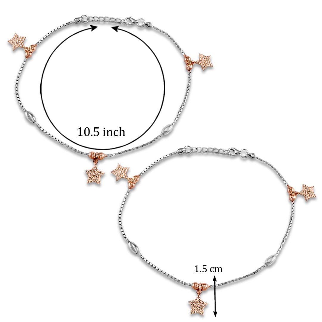 Taraash anklet for women silver