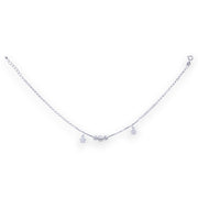 925 Sterling Silver Dangling Floral Charm Chain Single Anklet for Women