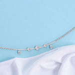 Load image into Gallery viewer, 925 Sterling Silver CZ Charm Chain Single Anklet for Women