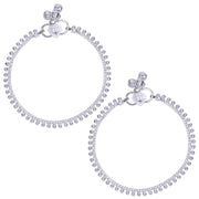 925 Sterling Silver Curb Chain with Ball & Ghungroo  Anklet for Kids