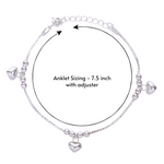 Load image into Gallery viewer, 925 Sterling Silver Box Chain With Heart Ball Charm Anklet for Kids
