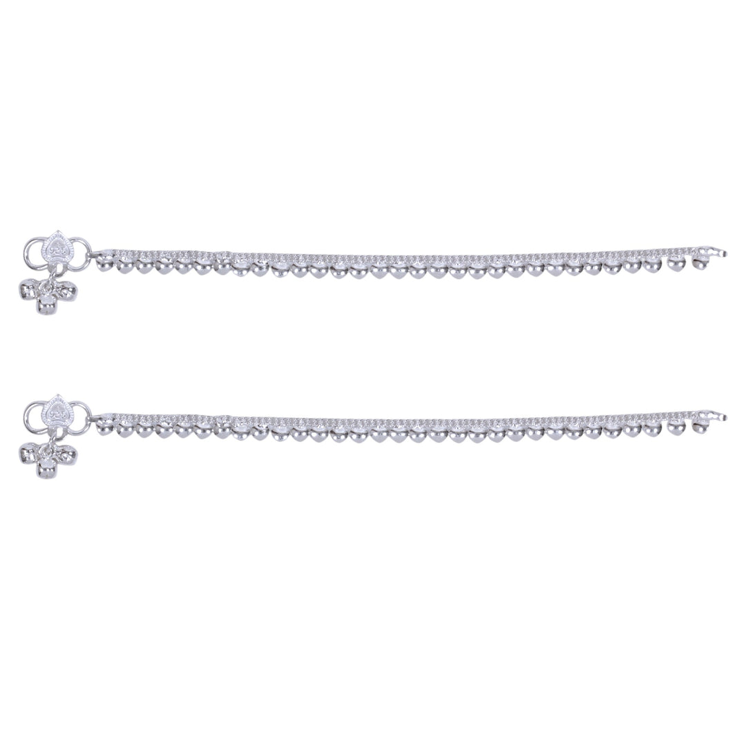 925 Sterling Silver Leaf Design Anklets for Girls/Kids