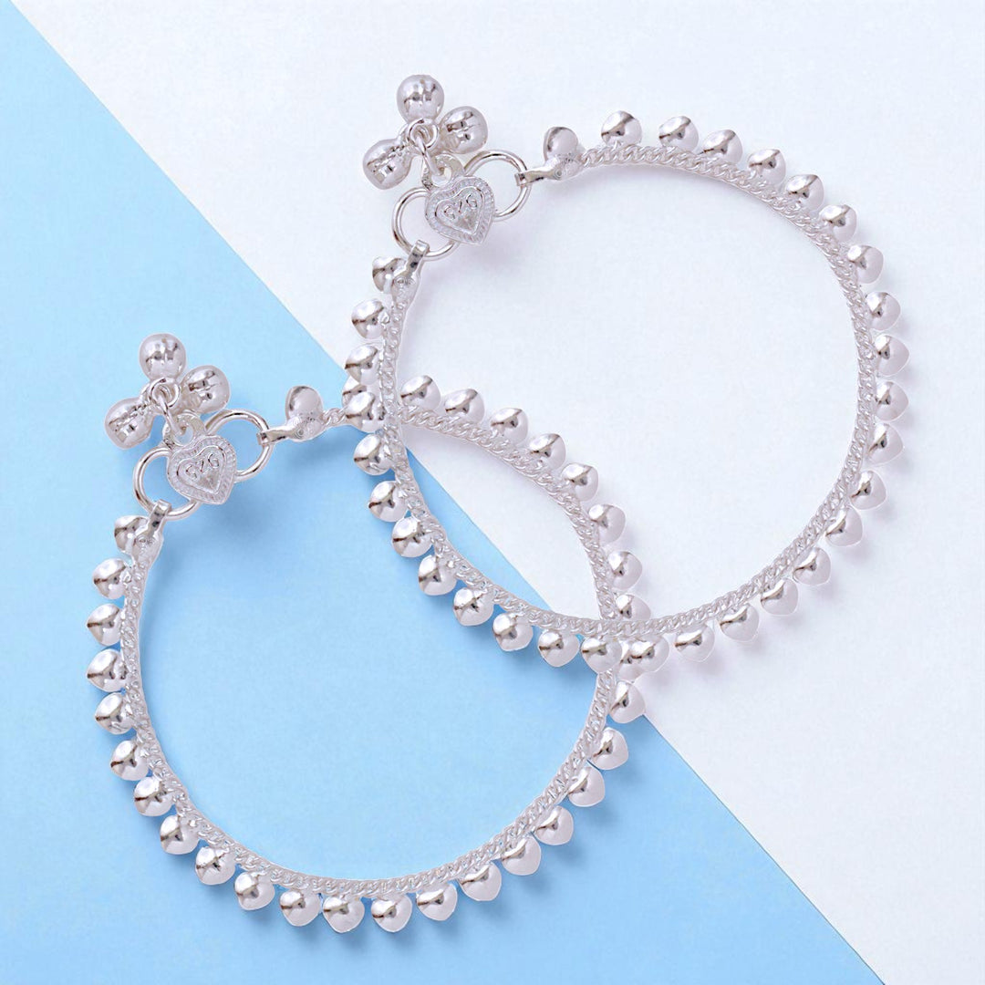 925 Sterling Silver Leaf Design Anklets for Girls/Kids