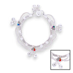 Load image into Gallery viewer, 925 Sterling Silver Heart Enamelled Crisscross Design Anklets for Girls
