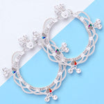Load image into Gallery viewer, 925 Sterling Silver Heart Enamelled Crisscross Design Anklets for Girls
