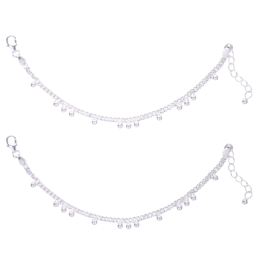 925 Sterling Silver Chain 6.5 inches Anklets For Girls
