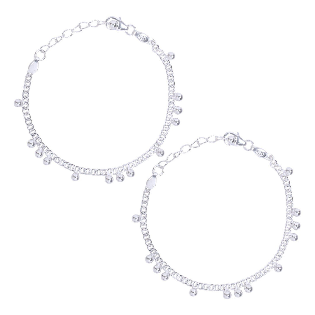925 Sterling Silver Chain 6.5 inches Anklets For Girls