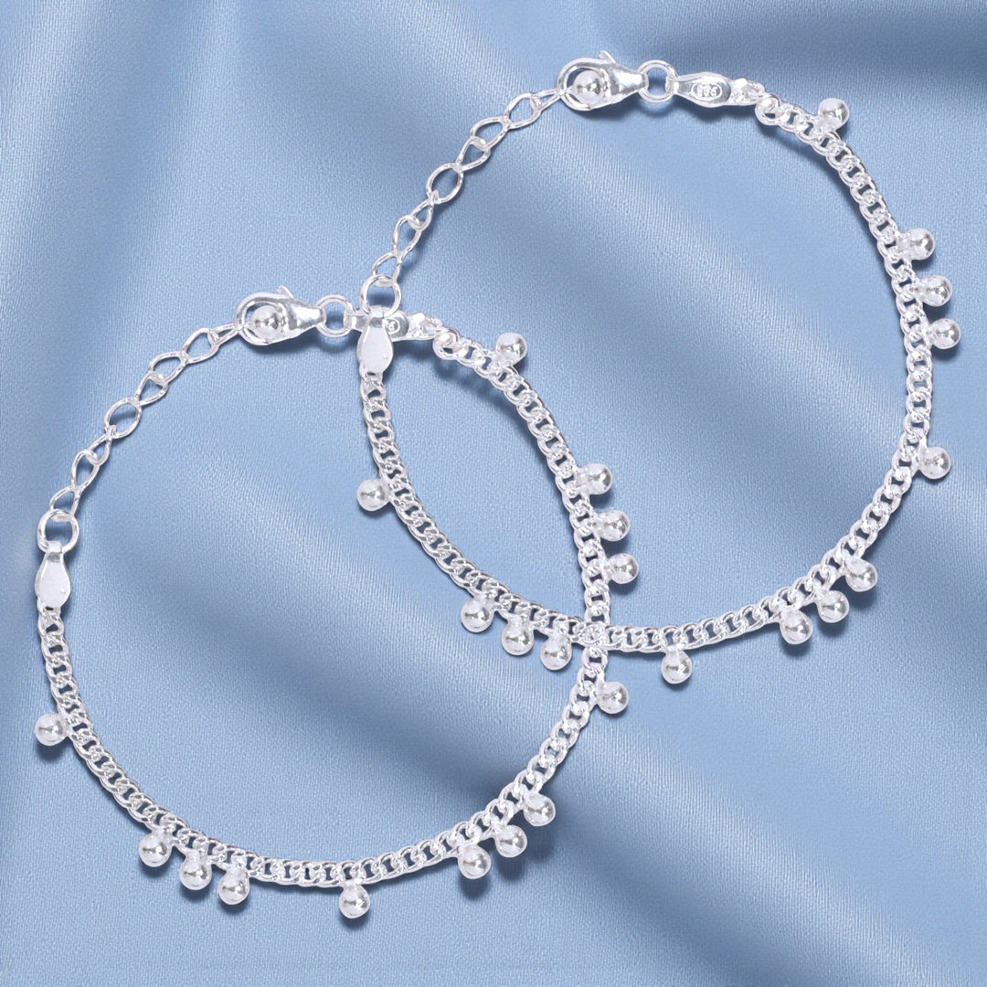 925 Sterling Silver Chain 6.5 inches Anklets For Girls