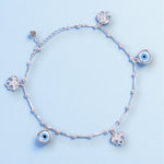 Load image into Gallery viewer, 925 Sterling Silver Evil Eye &amp; Charms Single Anklet For Women
