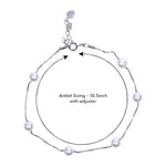 Load image into Gallery viewer, 925 Sterling Silver Pearls Link Chain Anklet For Women
