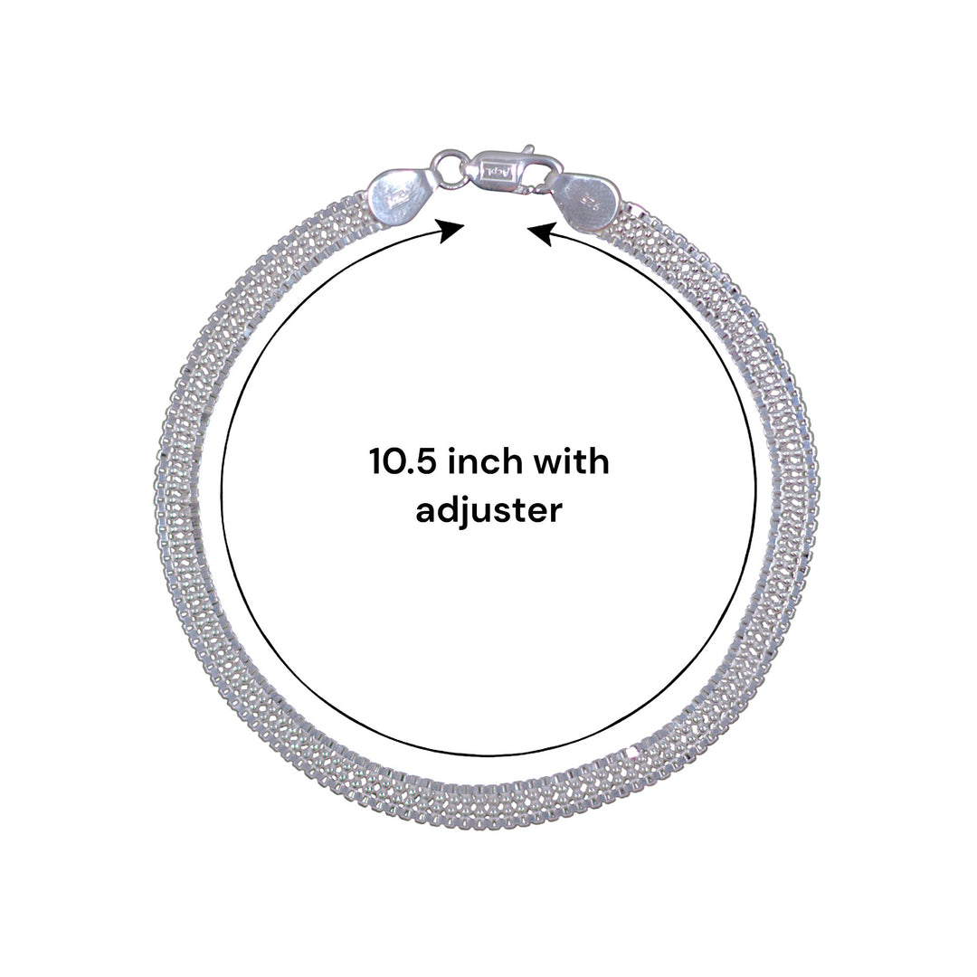 925 Sterling Silver Highway Chains Design Single Anklet For Women