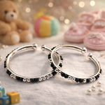 Load image into Gallery viewer, Taraash 925 Sterling Black Beaded Nazariya Bangles For New Born Babies BG1603S