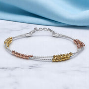 Taraash 925 Sterling Silver Gold Plated Silver Balls Bangle For Women BG1705G