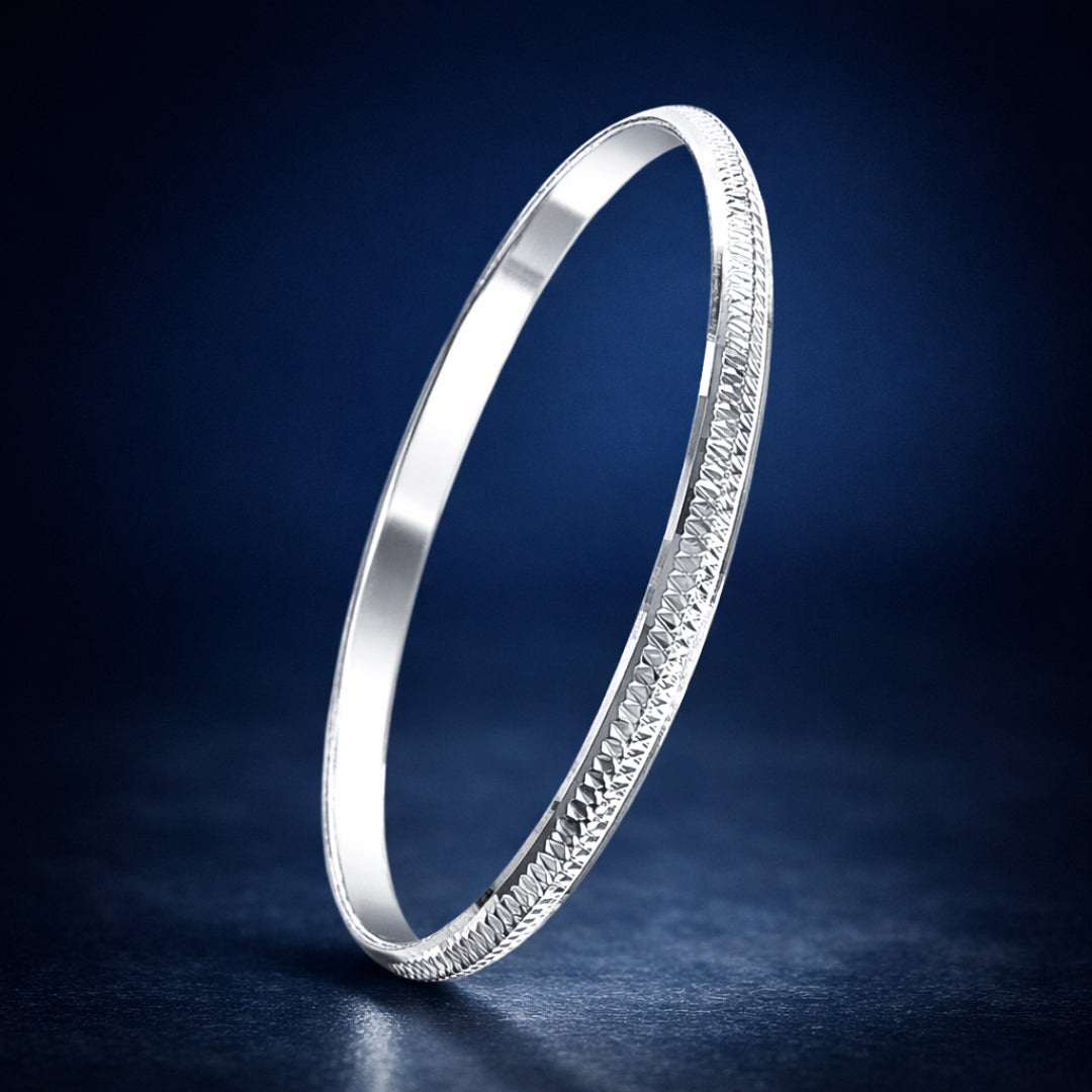 Taraash 925 Sterling Diamond Cut Silver Sardar Kada For Men BG1714S210