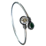 Load image into Gallery viewer, 925 Sterling Silver Bangles with Gemstone Drop Design
