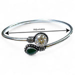Load image into Gallery viewer, 925 Sterling Silver Bangles with Gemstone Drop Design
