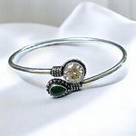 Load image into Gallery viewer, 925 Sterling Silver Bangles with Gemstone Drop Design
