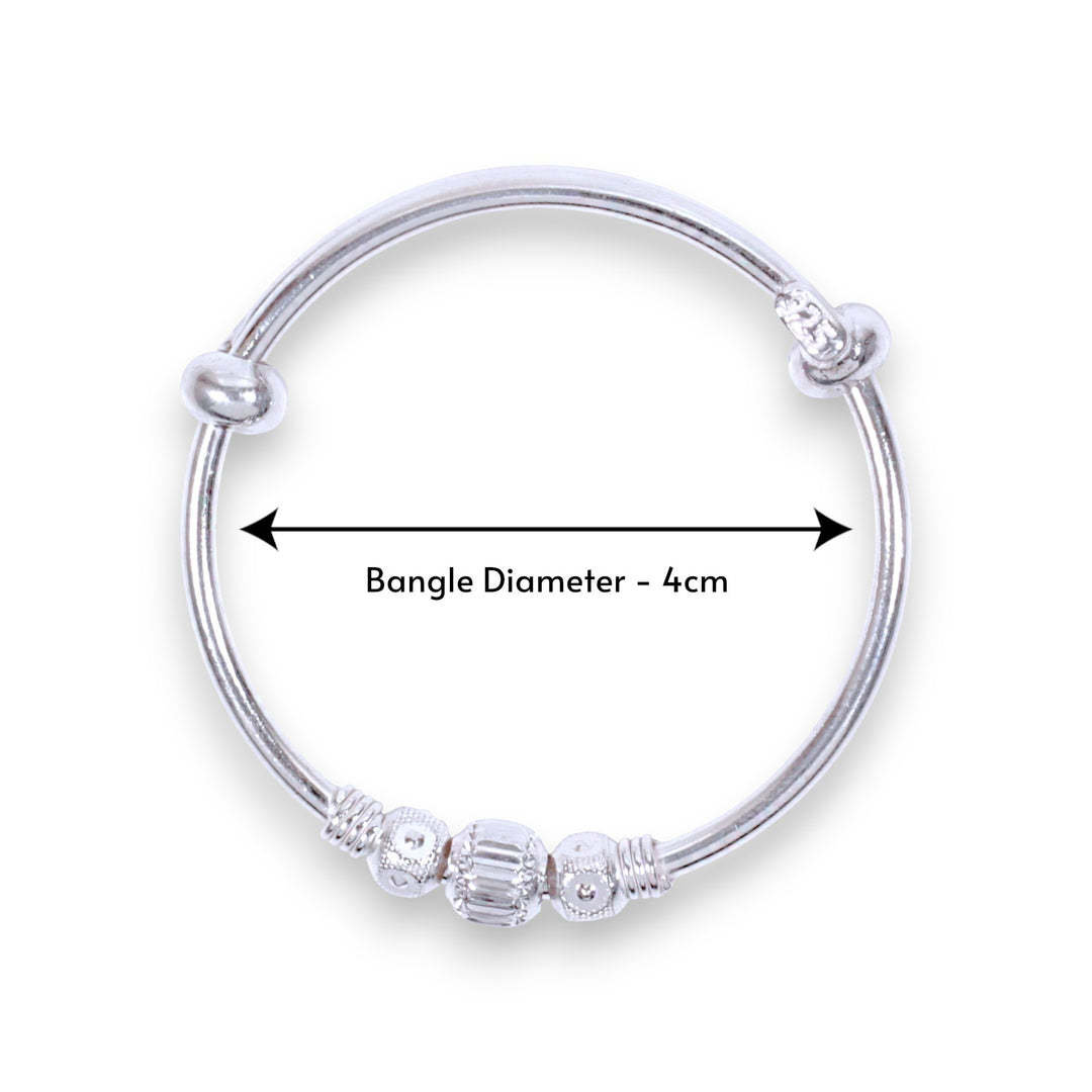 925 Sterling Silver Multi Beaded Bangles for Kids