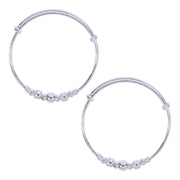 925 Sterling Silver Multi Beaded Bangles for Kids