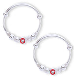Load image into Gallery viewer, 925 Sterling Silver Enamelled Heart Beaded Bangles for Kids
