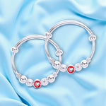 Load image into Gallery viewer, 925 Sterling Silver Enamelled Heart Beaded Bangles for Kids
