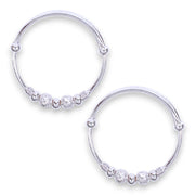 925 Sterling Silver Multi Beaded Bangles for Kids