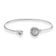 Taraash 925 Sterling Silver CZ Swirl Design Bangle For Women