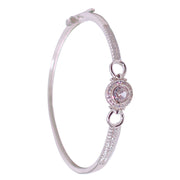 925 Sterling Silver Bow-Style Elegant Cz Bangles for Women