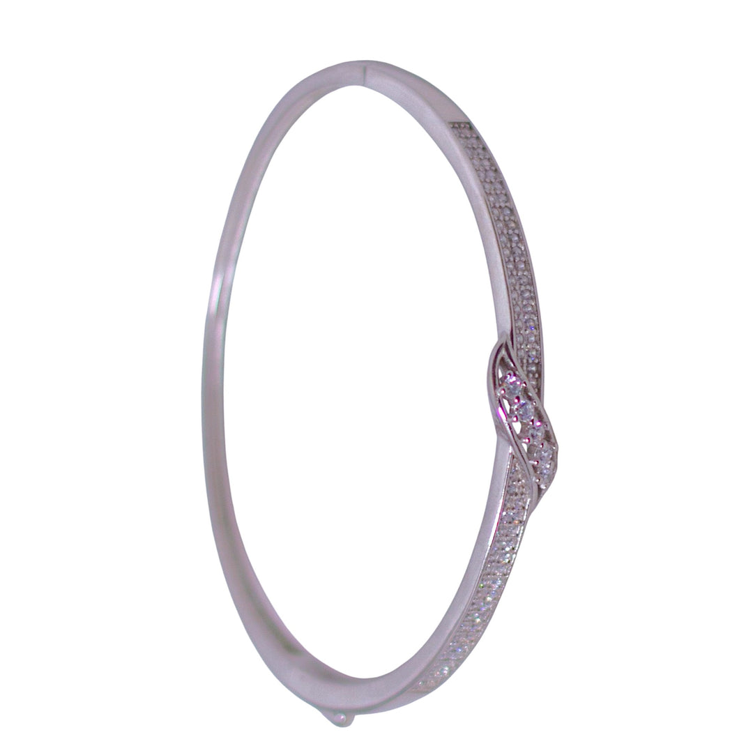 925 Sterling Silver Bangles Stylish Cz Leaf for Women